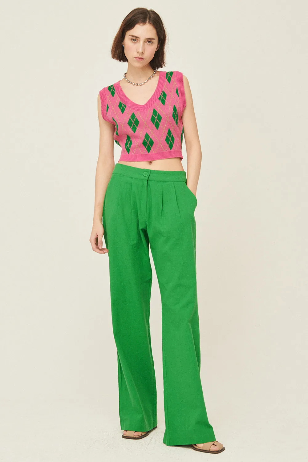 Sabrina Pintucked Wide Pants