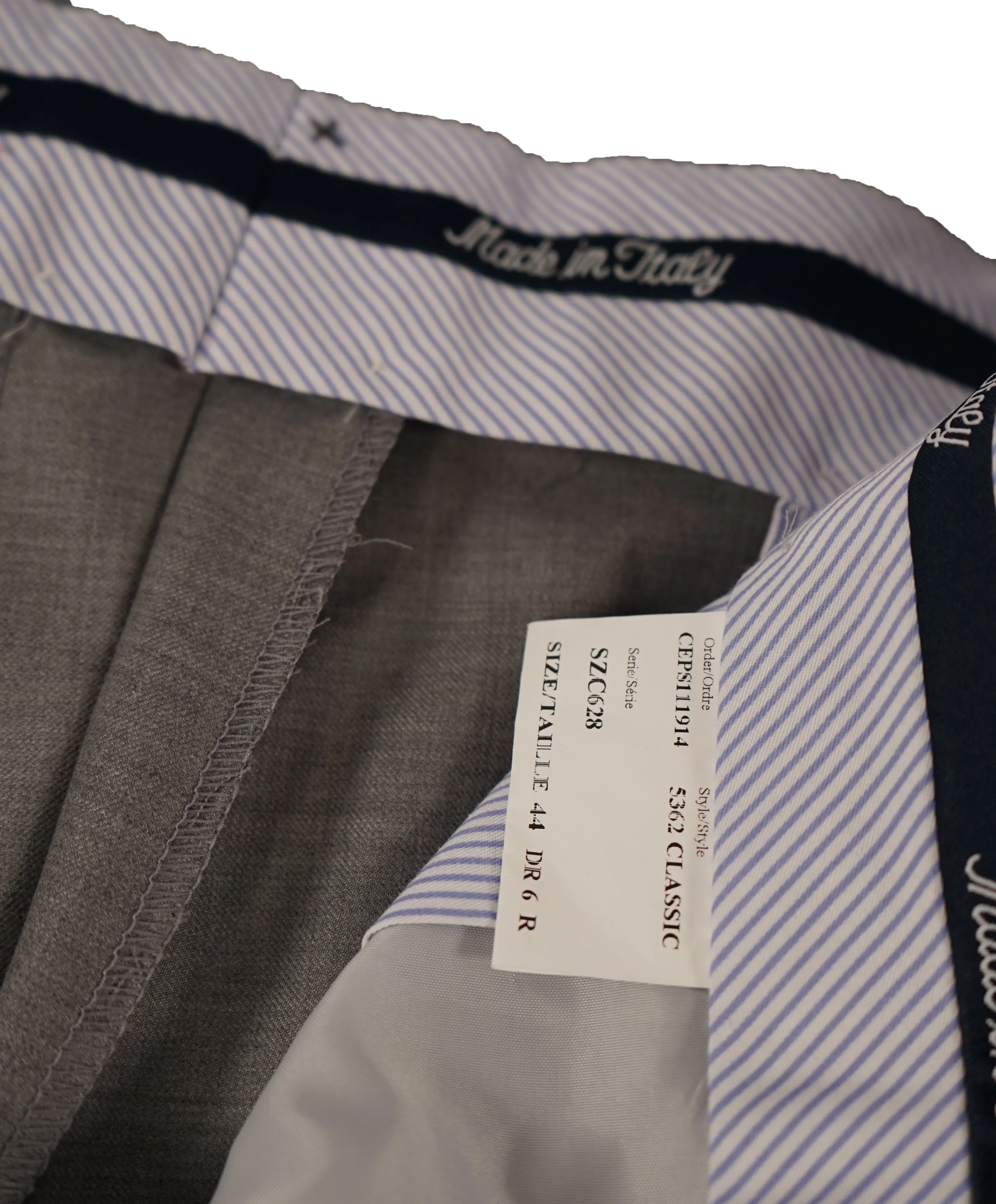 SAKS FIFTH AVE - Gray Wool MADE IN ITALY Flat Front Dress Pants - 38W