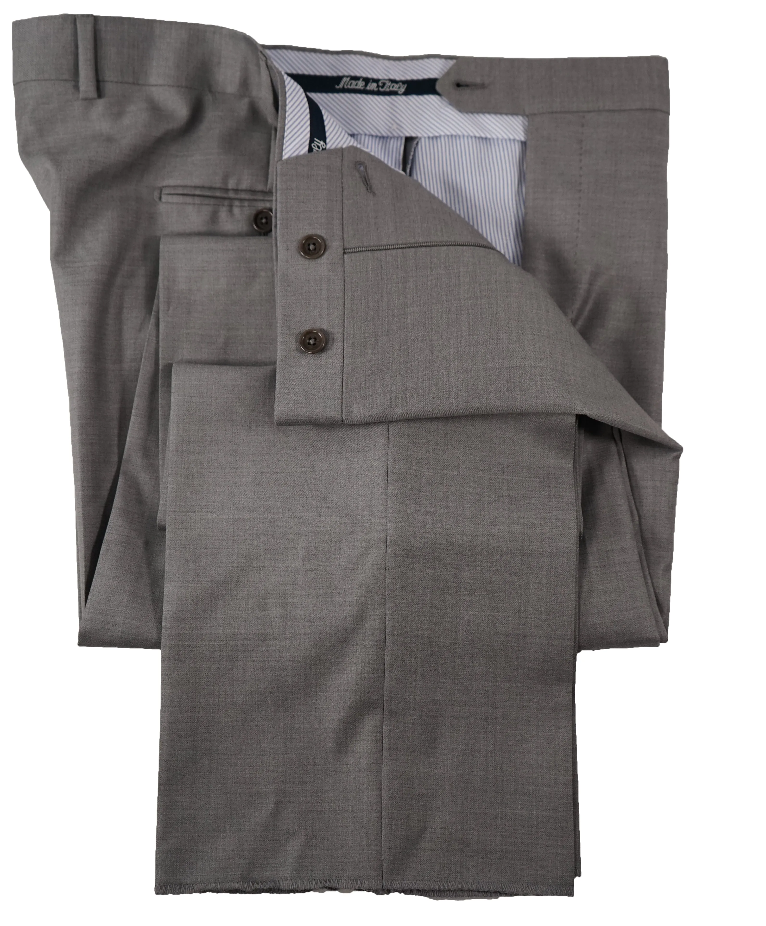 SAKS FIFTH AVE - Gray Wool MADE IN ITALY Flat Front Dress Pants - 38W