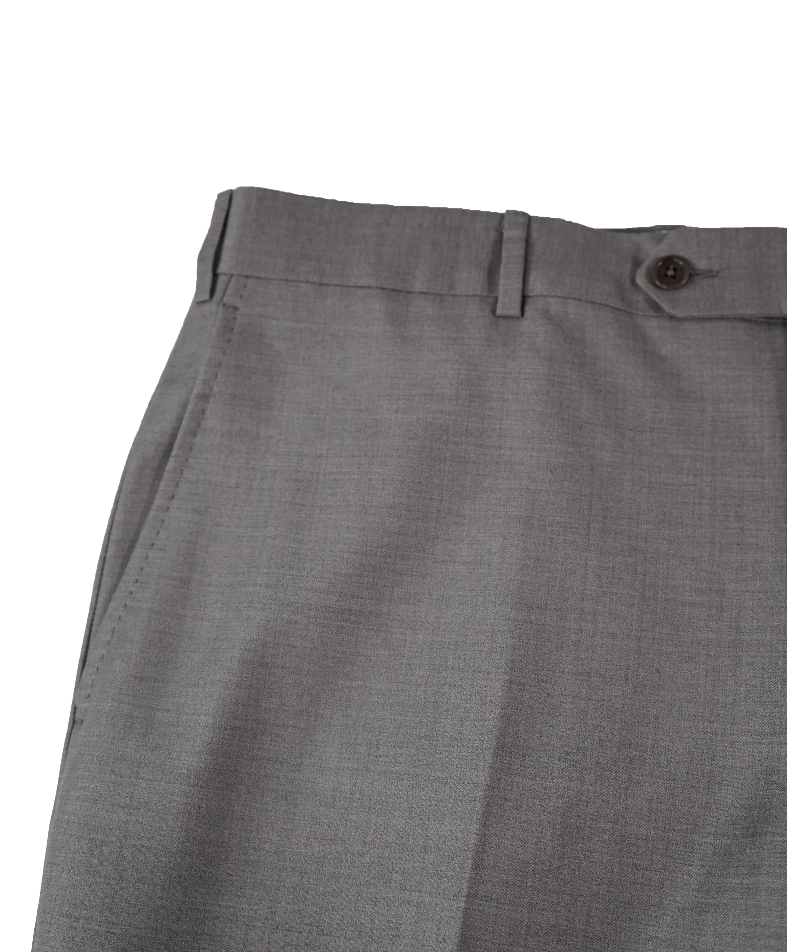 SAKS FIFTH AVE - Gray Wool MADE IN ITALY Flat Front Dress Pants - 38W