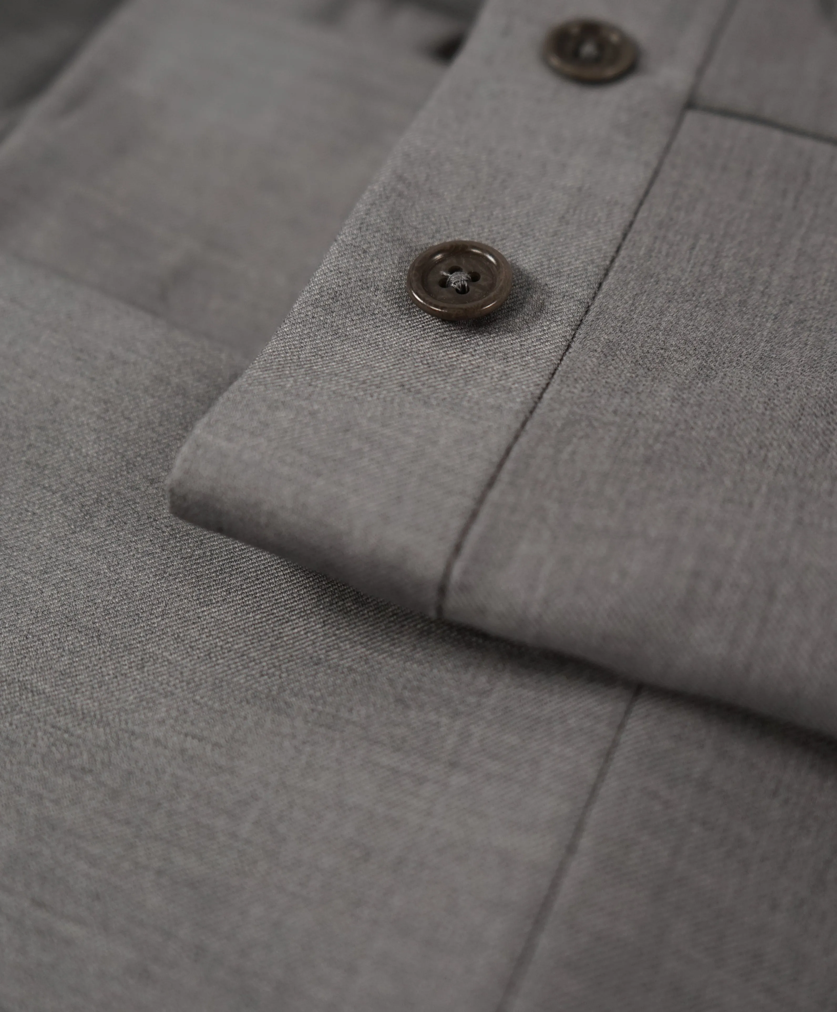 SAKS FIFTH AVE - Gray Wool MADE IN ITALY Flat Front Dress Pants - 38W