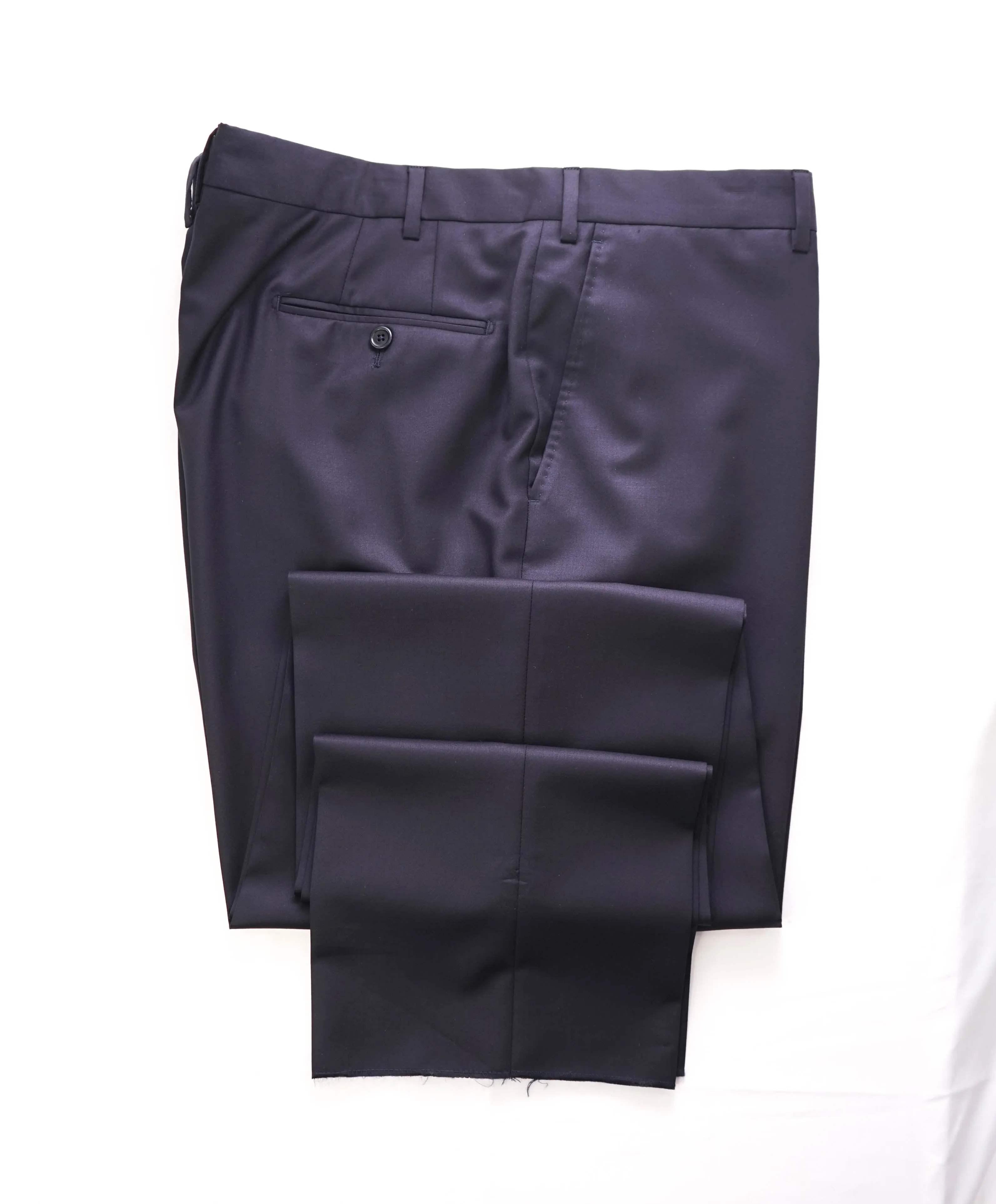 SAKS FIFTH AVE - Navy Wool & Silk MADE IN ITALY Flat Front Dress Pants- 30W