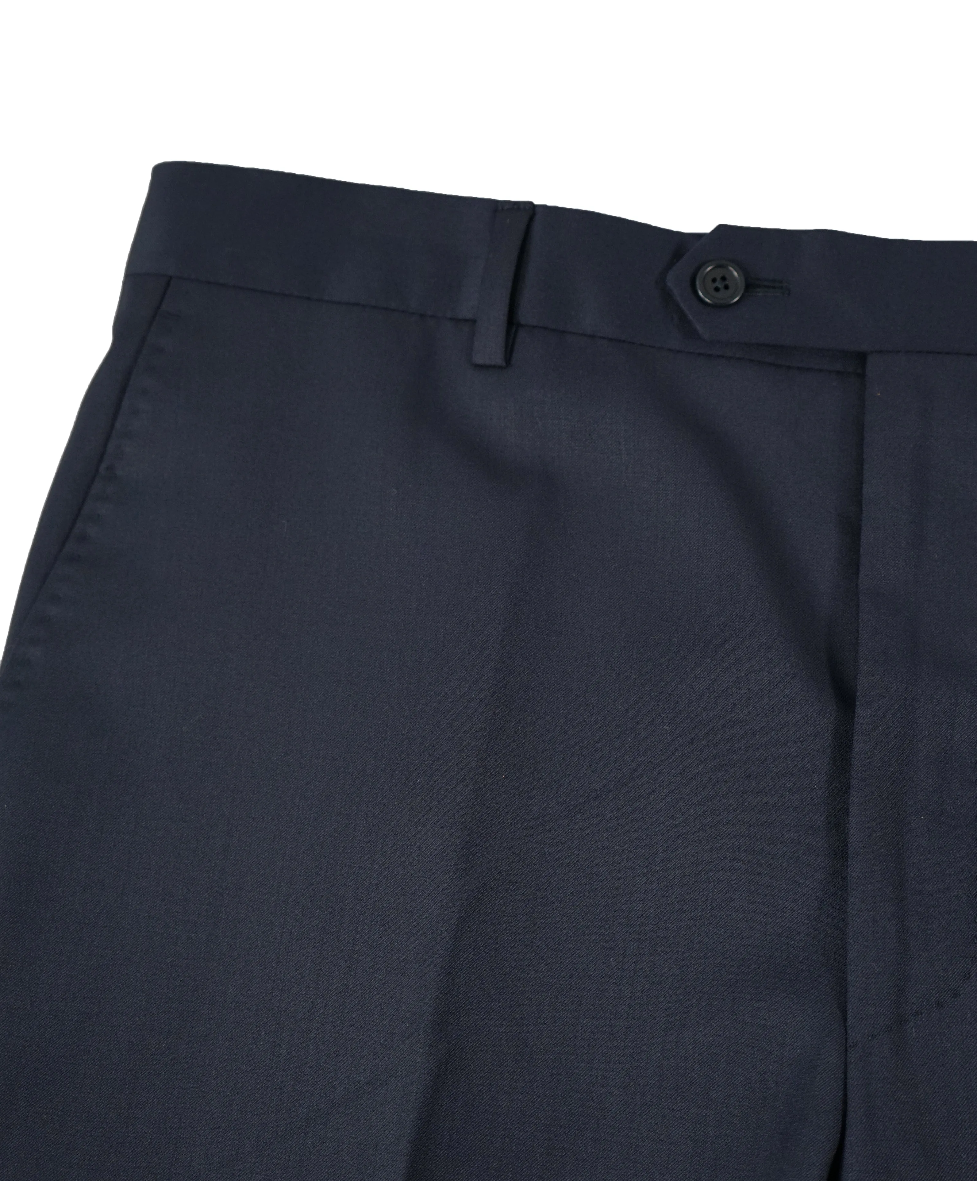 SAKS FIFTH AVE - Navy Wool&Silk MADE IN ITALY Flat Front Dress Pants - 42W