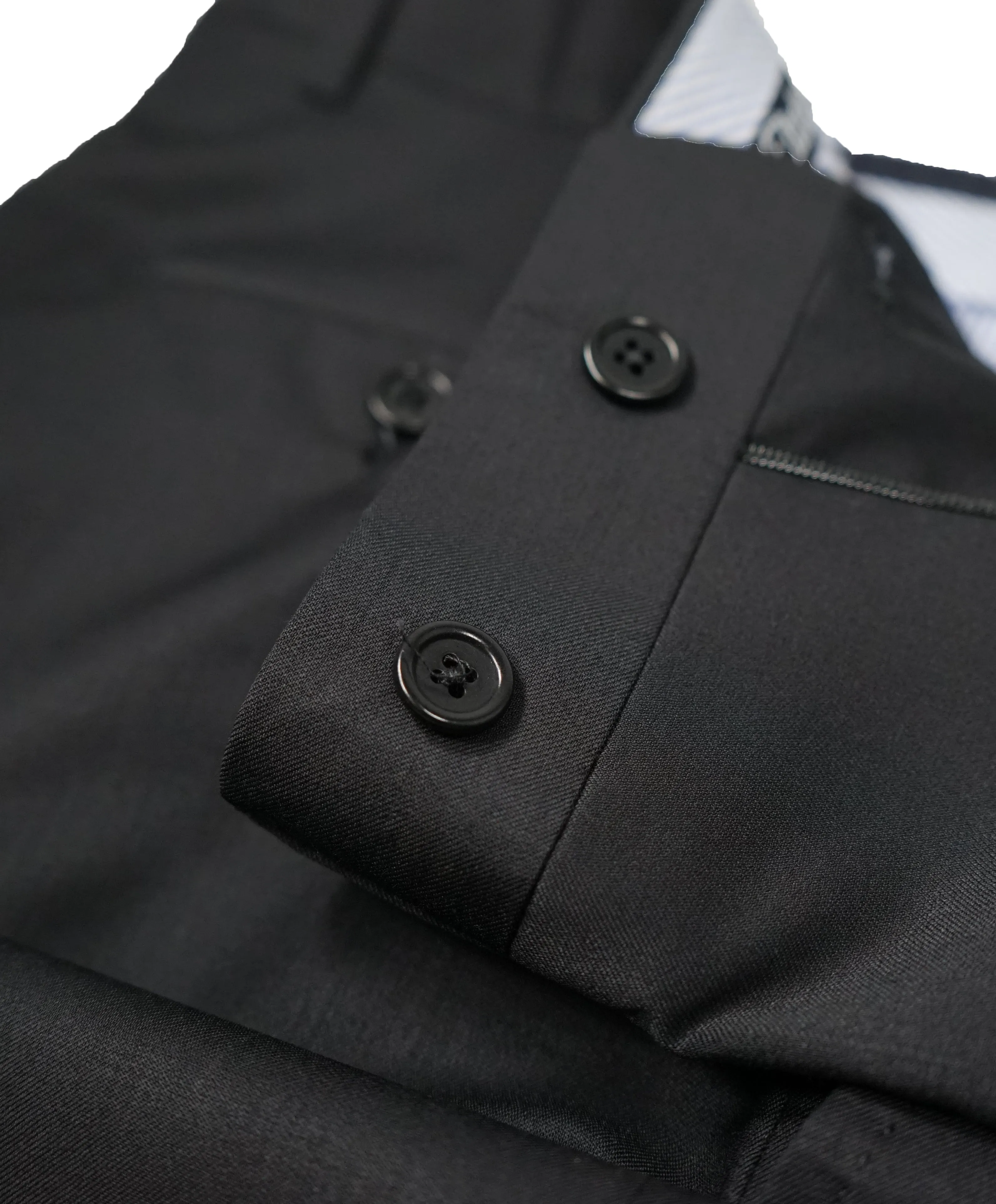 SAKS FIFTH AVENUE -  Solid Black Made In Italy Dress Pants - 36W