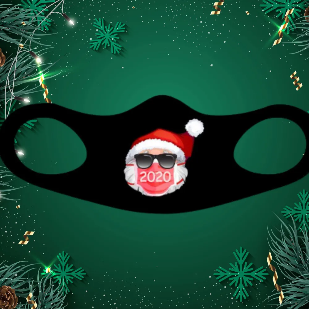 Santa 2020 Christmas Fitted Face Mask And Covering