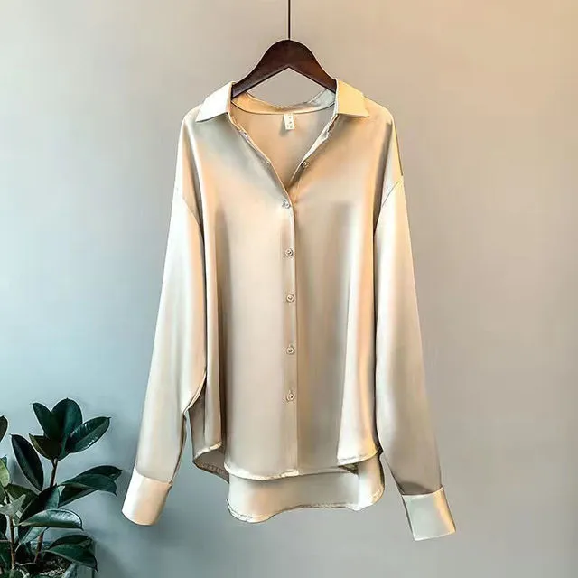 Satin Damenbluse