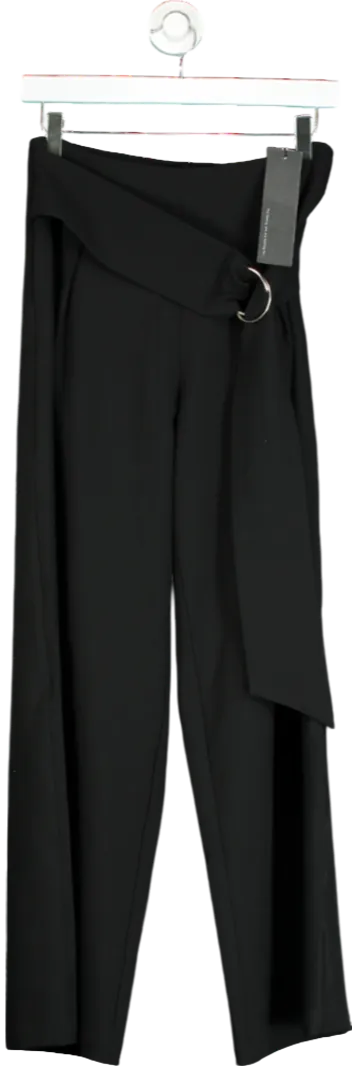 S.Deer Black Tailored Wide Leg Trousers UK S