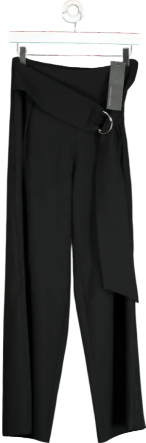 S.Deer Black Tailored Wide Leg Trousers UK S