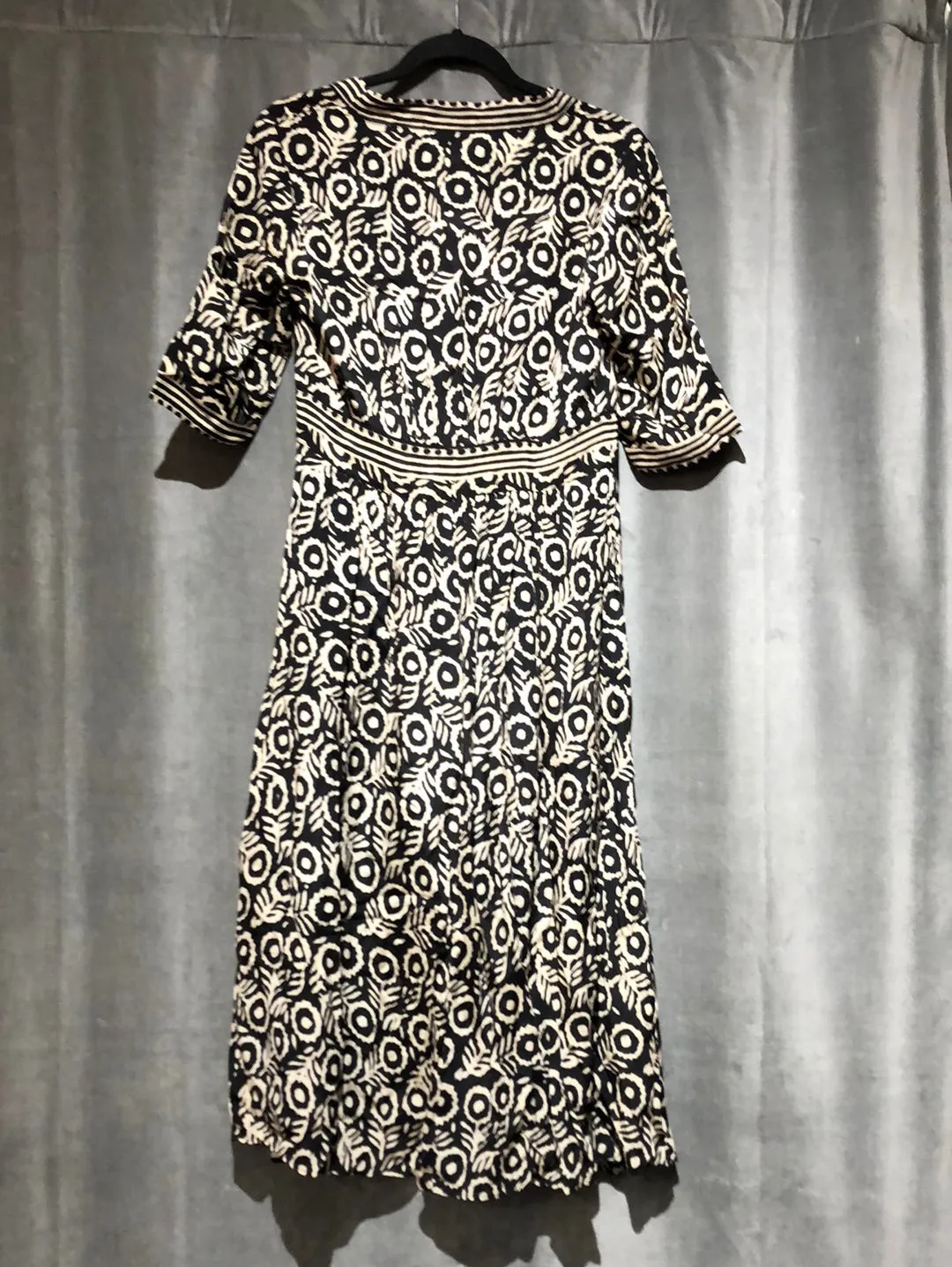 Sea New York Black and White Print 'Emi' Midi Dress