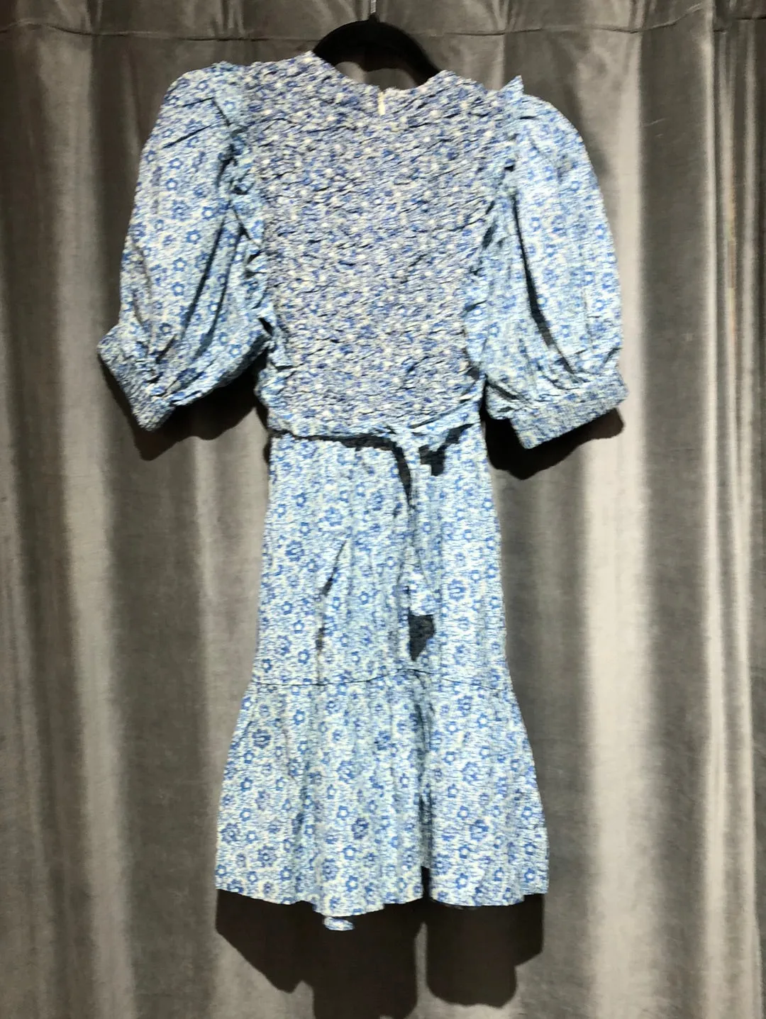 SEA New York Short Sleeve White Puff Sleeve Midi Dress 'VIOLET'