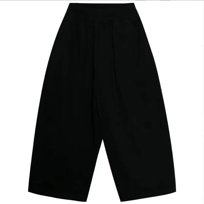 Seam Front Wide Leg Trouser Pants (Black)