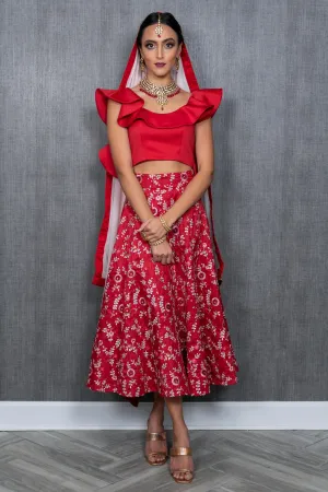 SEJAL Red Wedding Lehenga Skirt