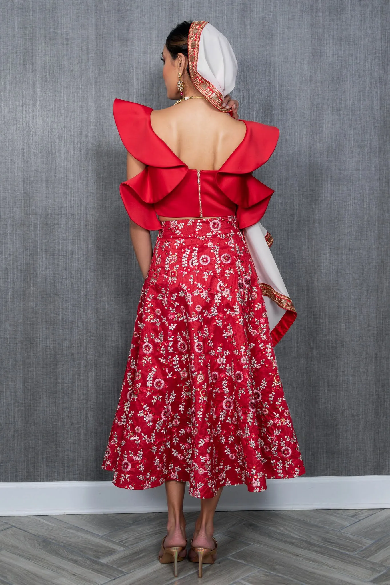 SEJAL Red Wedding Lehenga Skirt