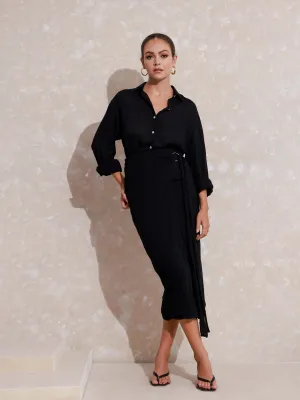 Side Tieup Midi Skirt