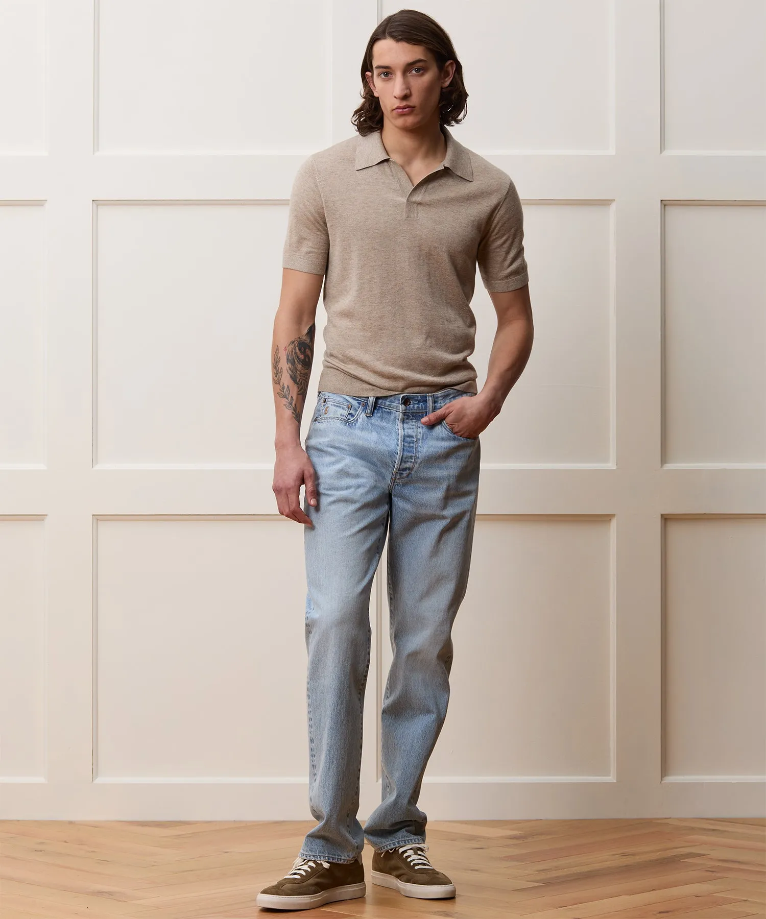 Silk-Cashmere Sweater Polo