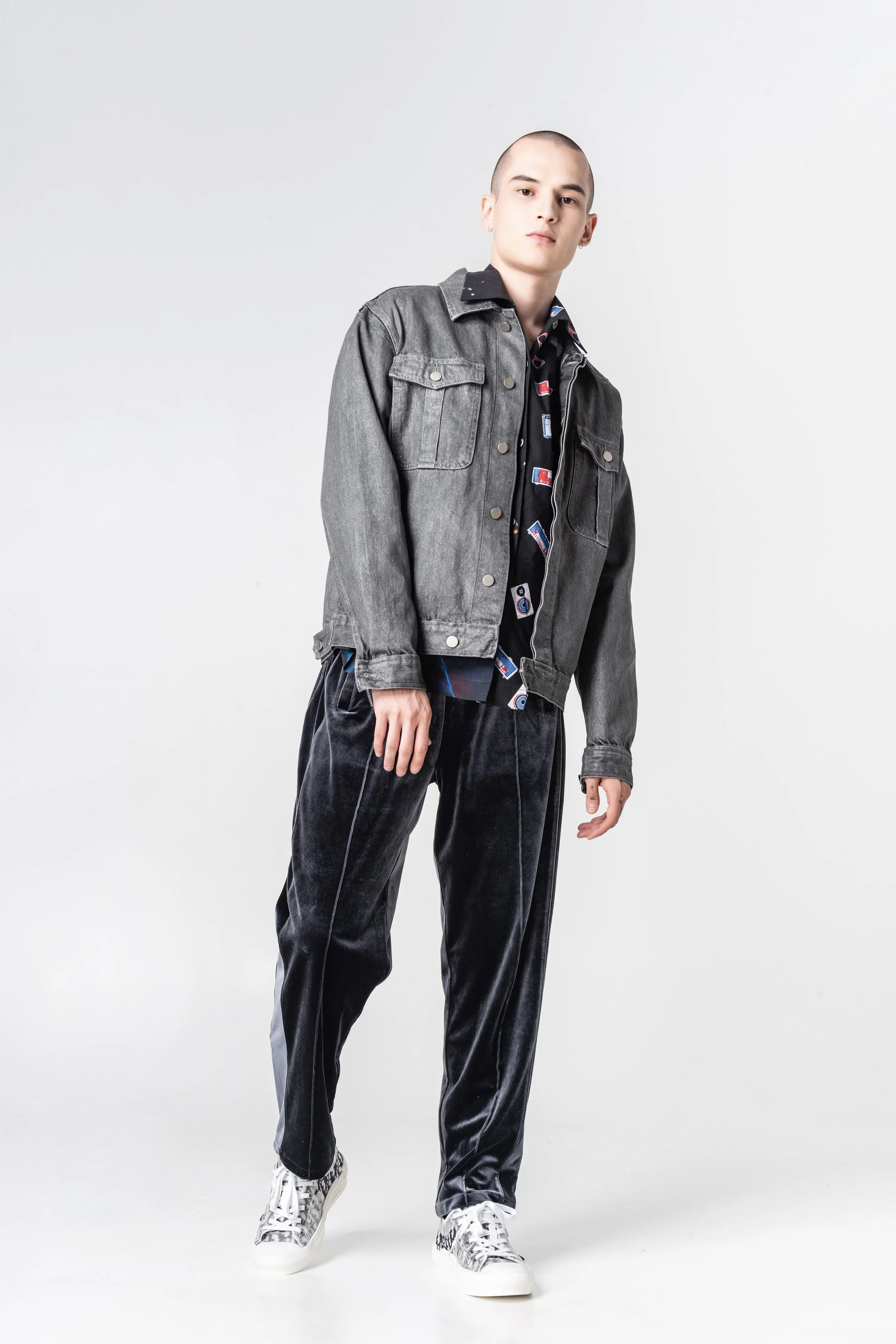Silver Velvet Trousers