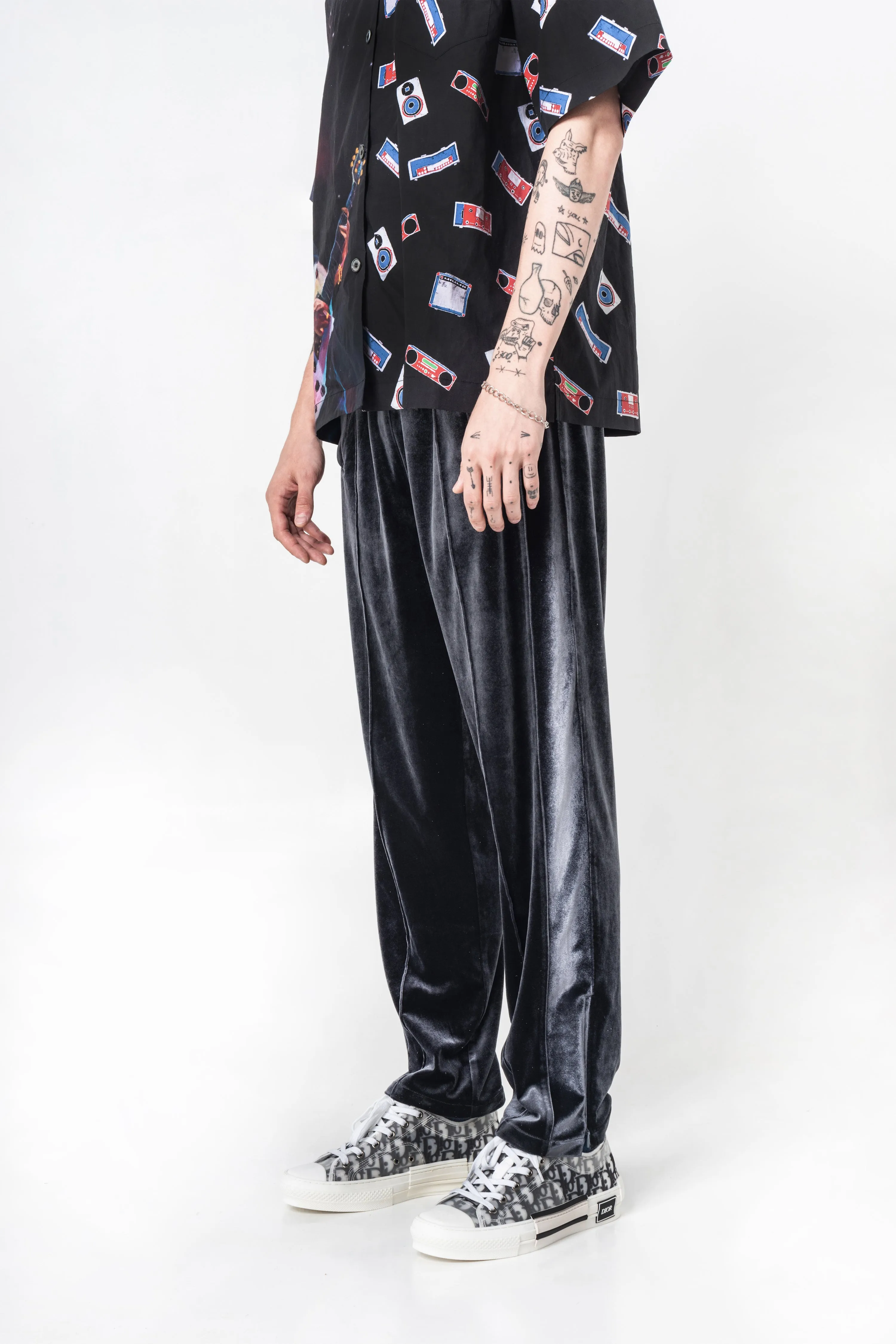 Silver Velvet Trousers