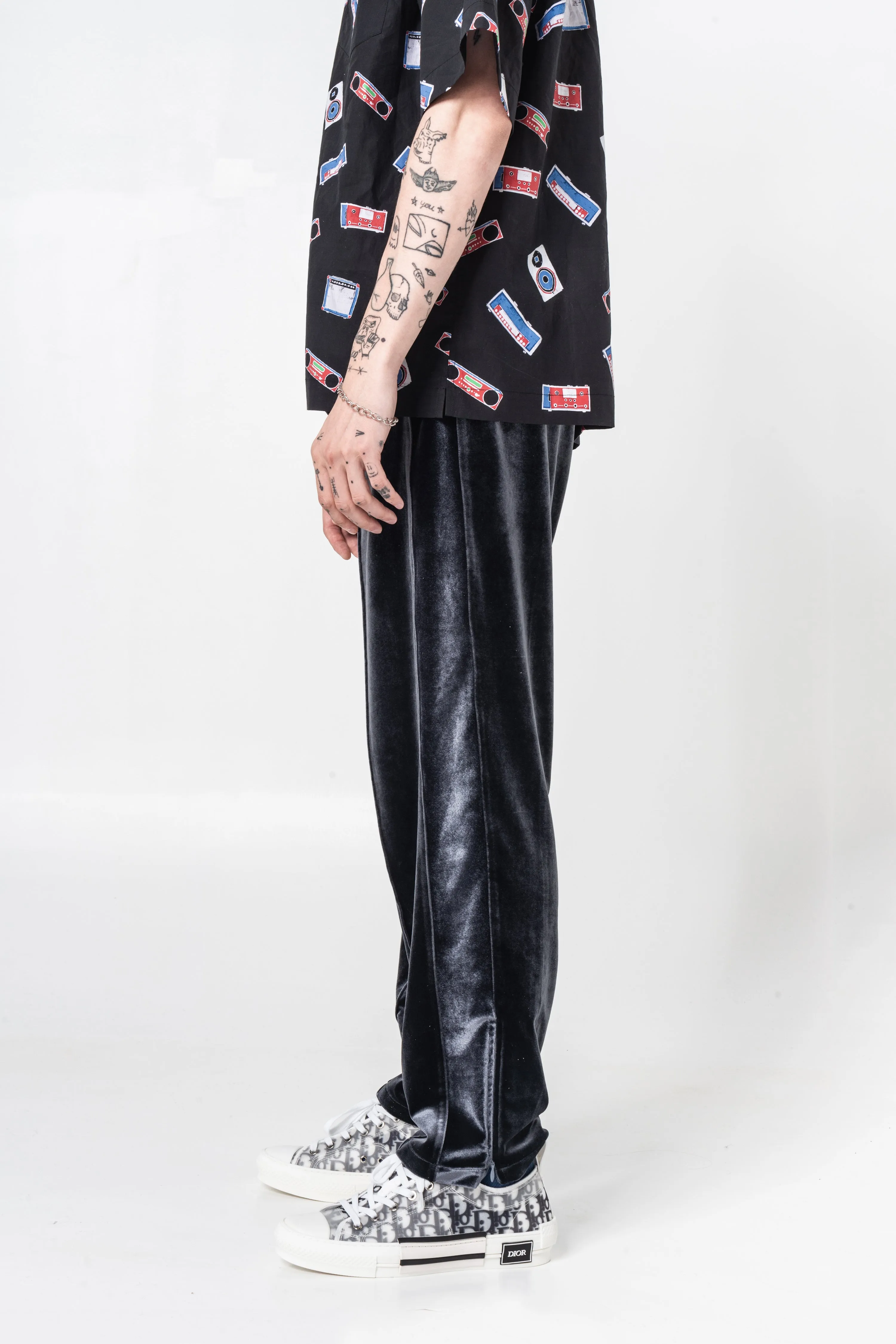 Silver Velvet Trousers