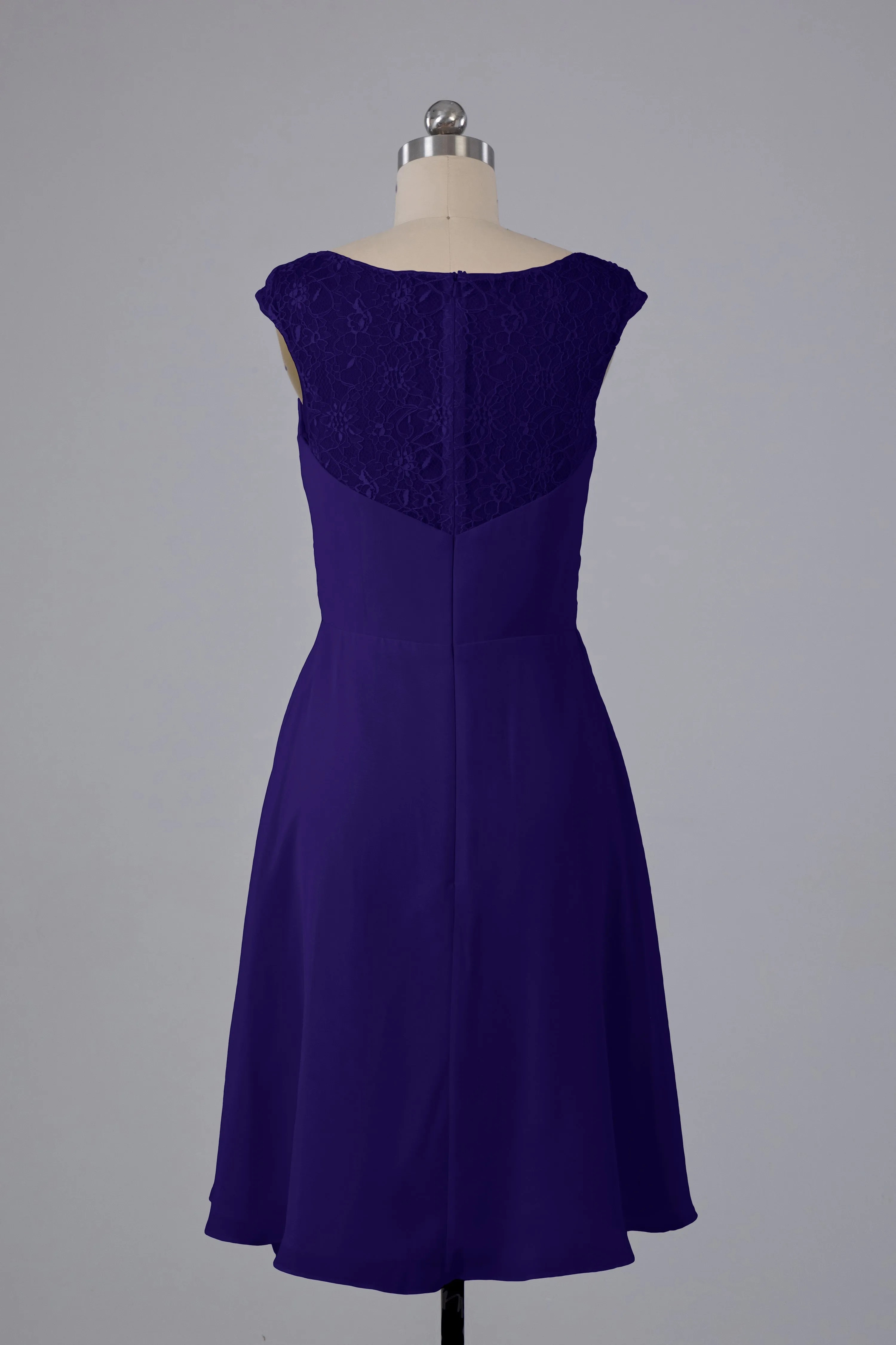 Simple Knee Length V-Neck Chiffon Bridesmaid Dresses