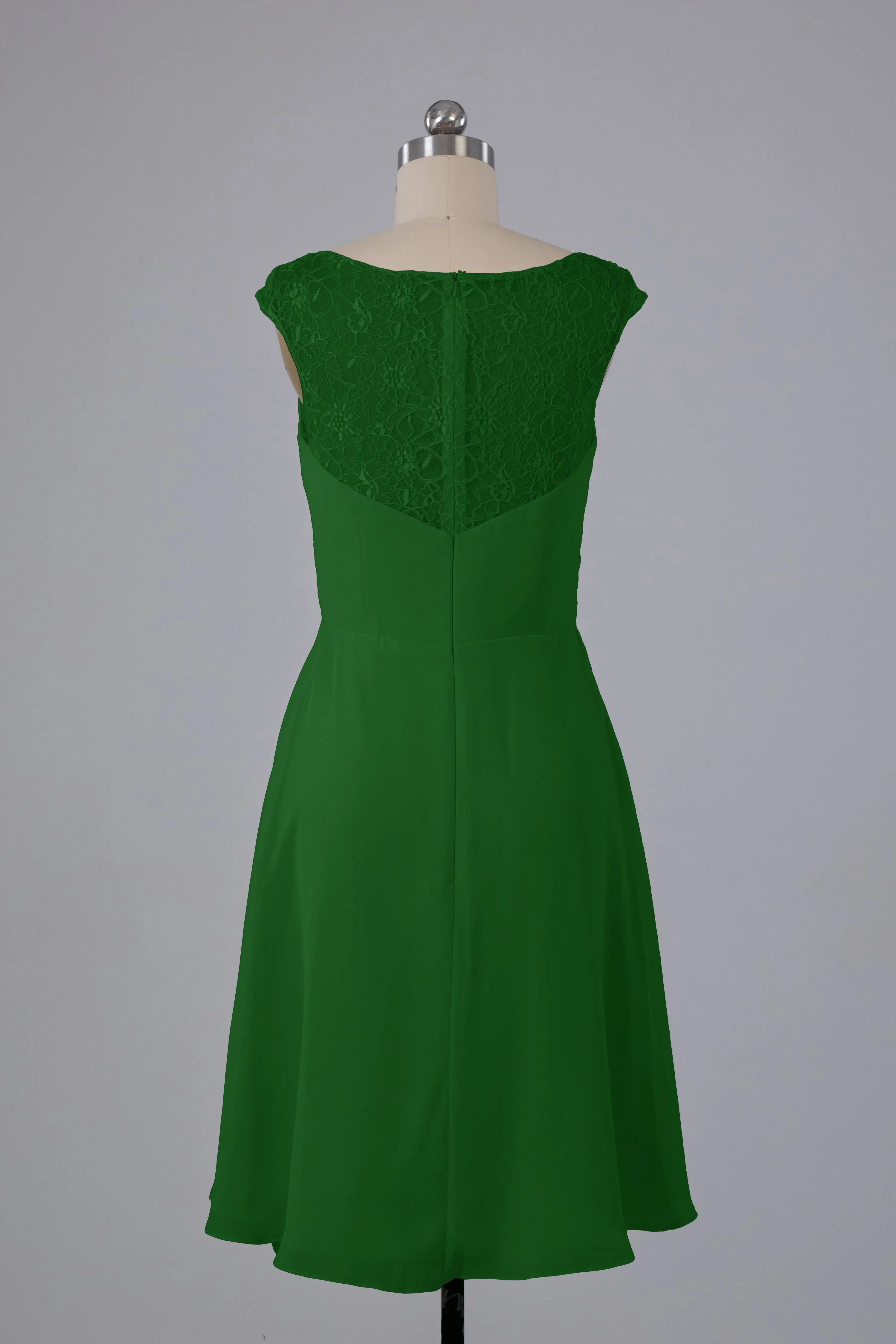 Simple Knee Length V-Neck Chiffon Bridesmaid Dresses