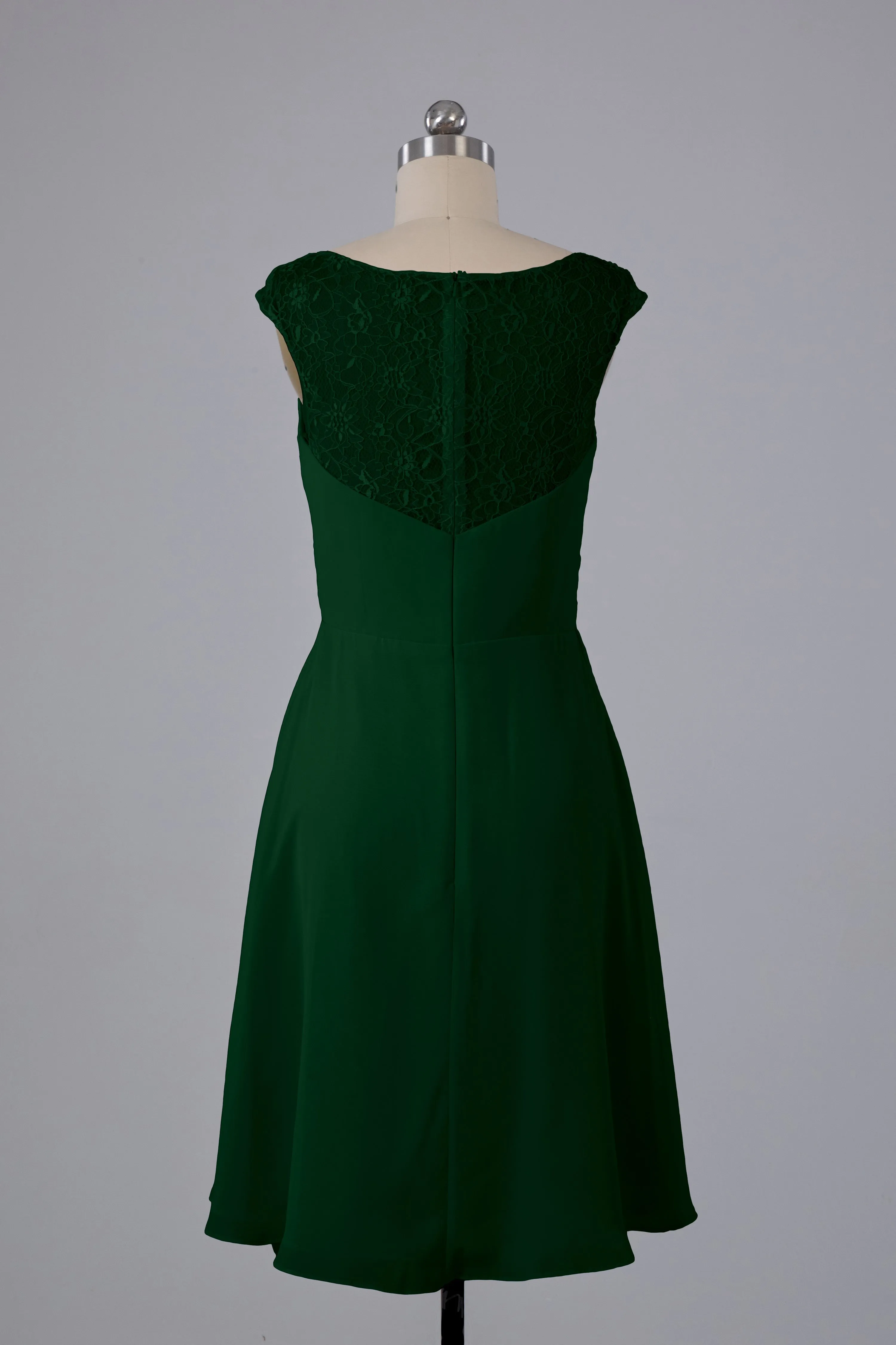 Simple Knee Length V-Neck Chiffon Bridesmaid Dresses