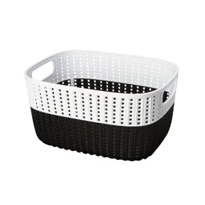 Simplify Small 2-Tone Decorative Storage Basket - Black