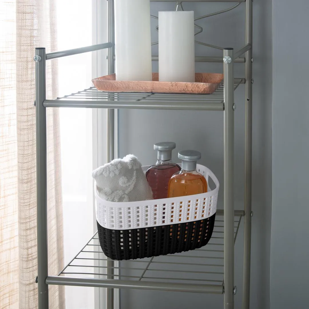 Simplify Small 2-Tone Decorative Storage Basket - Black