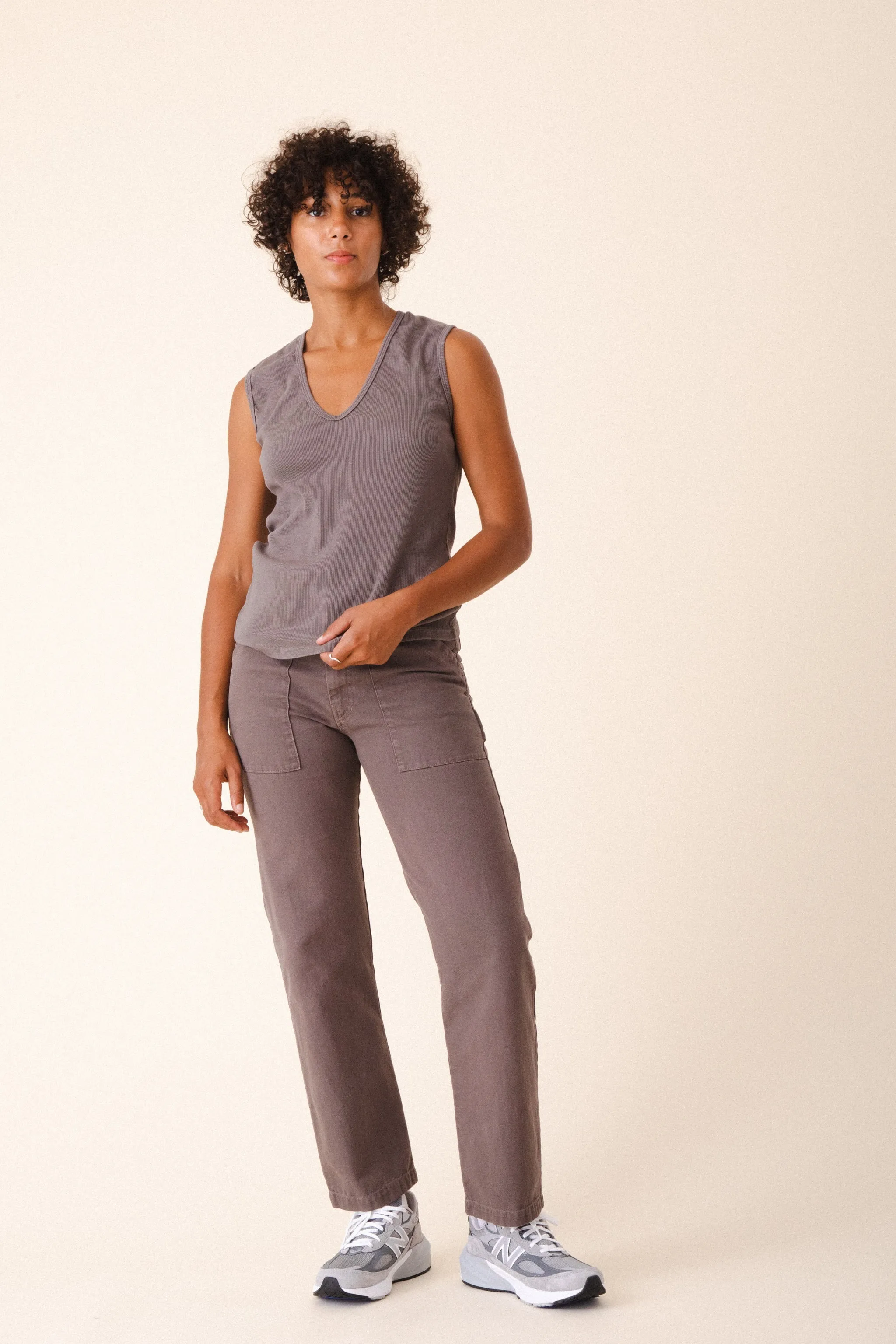 Sleeveless Soft V in Dior Gray
