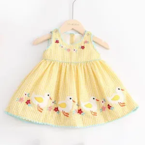 Sleeveless Yellow Dress Duck Pattern