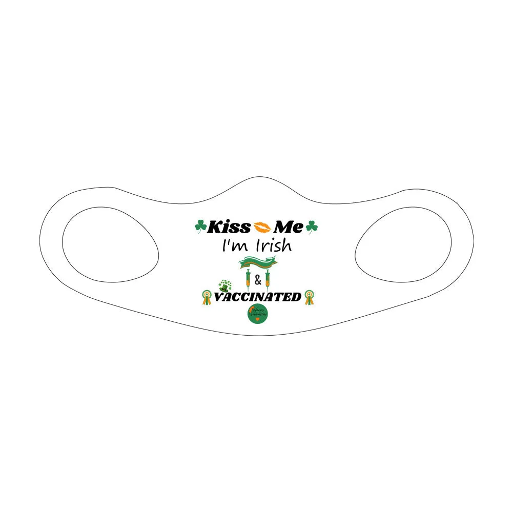 St. Patrick's Day Fitted Face Mask - Kiss Me