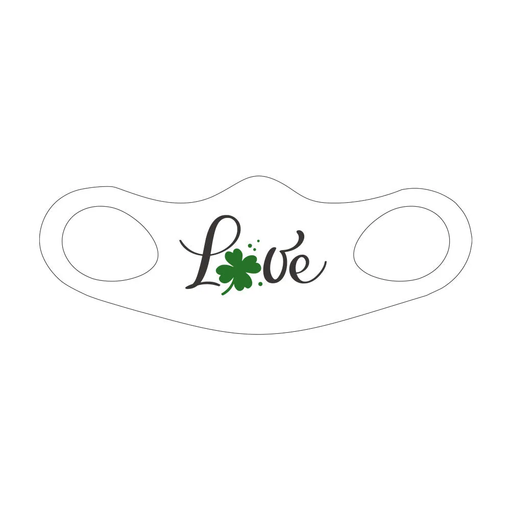 St. Patrick's Day Fitted Face Mask - Love