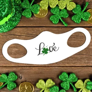St. Patrick's Day Fitted Face Mask - Love