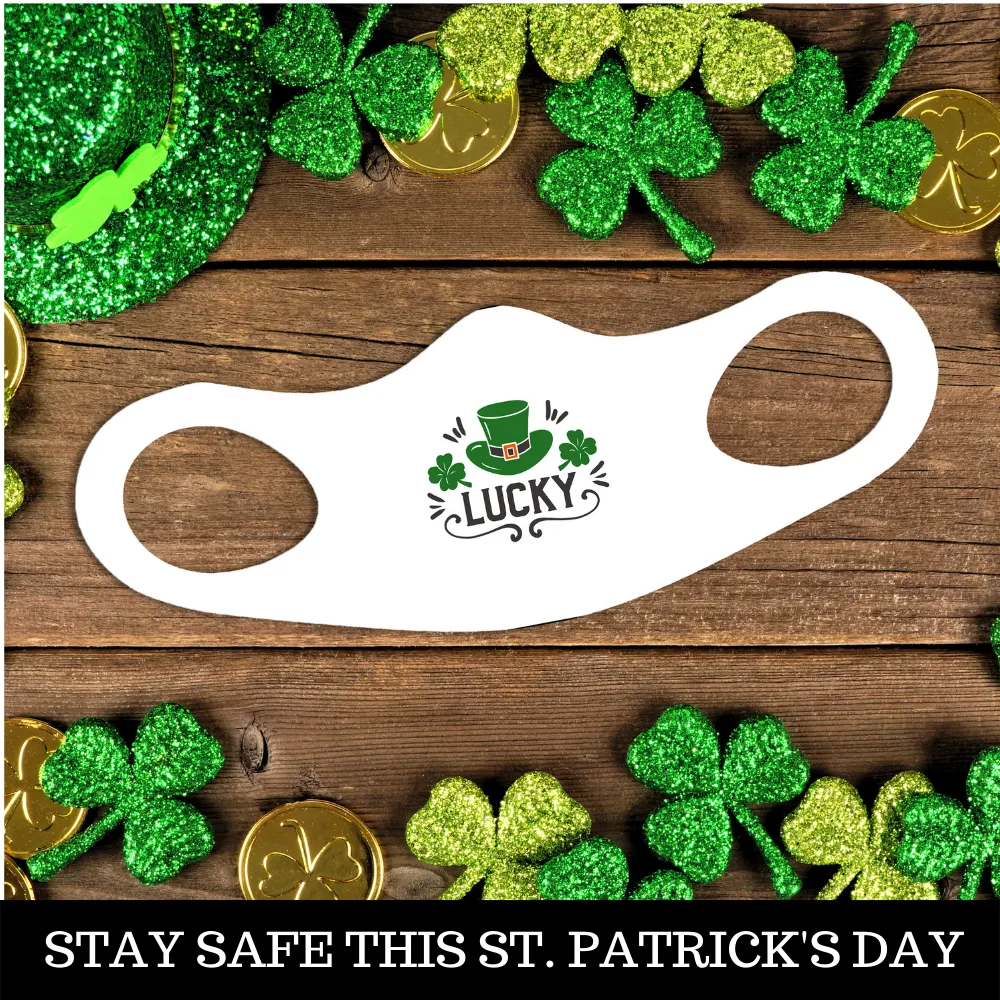 St. Patrick's Day Fitted Face Mask - Lucky