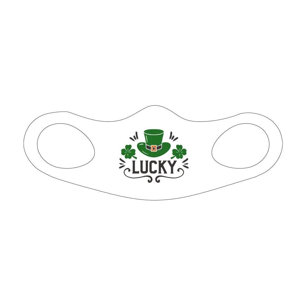 St. Patrick's Day Fitted Face Mask - Lucky