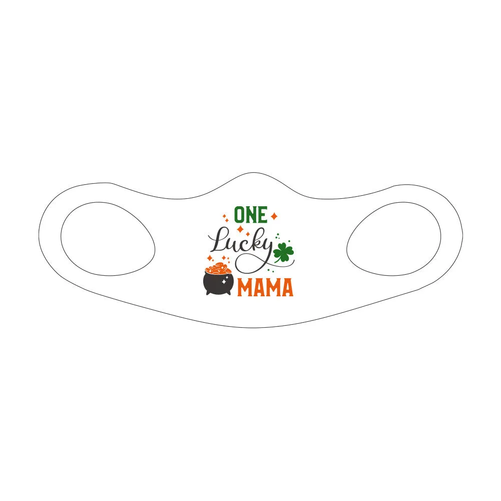 St. Patrick's Day Fitted Face Mask - One Lucky Mama