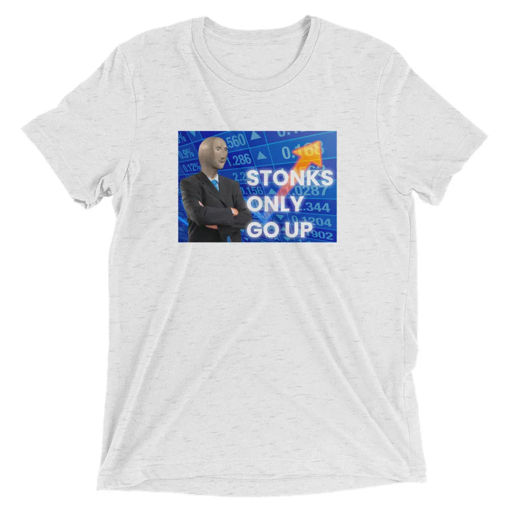 Stonks Only Go Up Meme - Wallstreet Bets (WSB) Tee Shirt