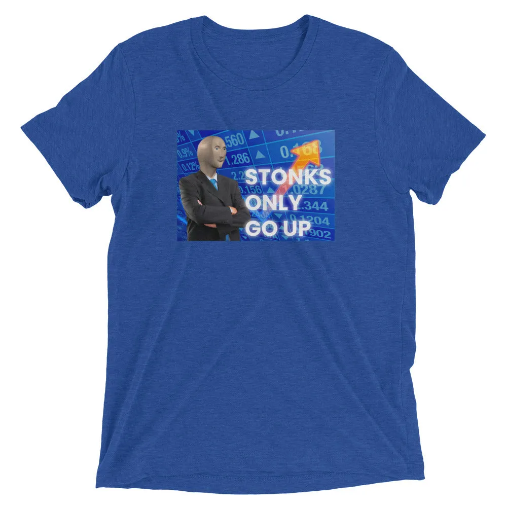Stonks Only Go Up Meme - Wallstreet Bets (WSB) Tee Shirt