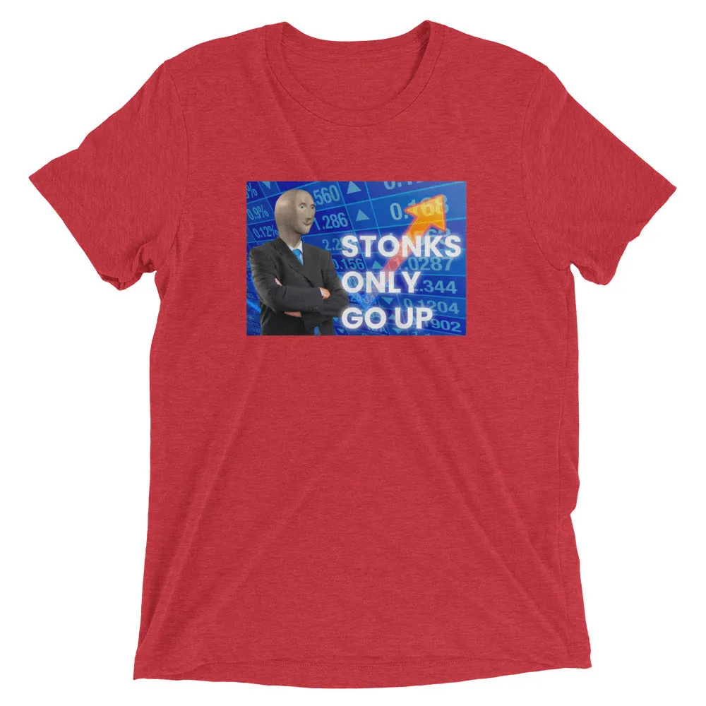 Stonks Only Go Up Meme - Wallstreet Bets (WSB) Tee Shirt