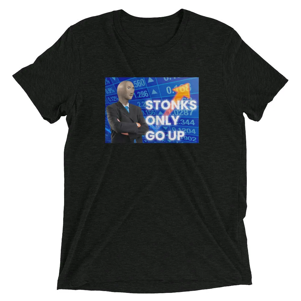 Stonks Only Go Up Meme - Wallstreet Bets (WSB) Tee Shirt