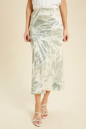 TIE-DYE MIDI SKIRT - GREEN COMBO