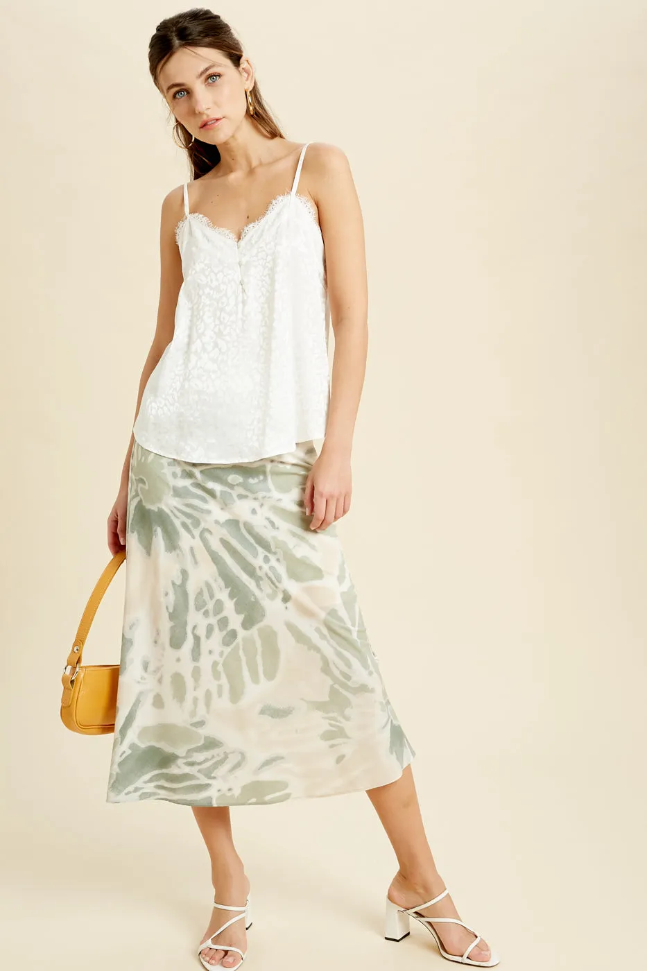 TIE-DYE MIDI SKIRT - GREEN COMBO