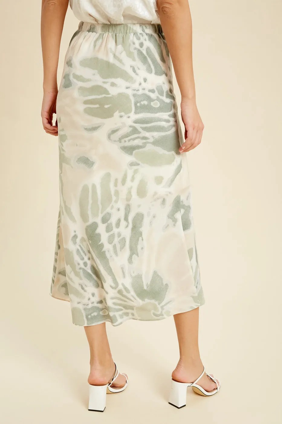 TIE-DYE MIDI SKIRT - GREEN COMBO