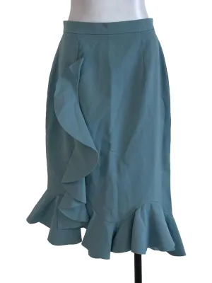 Turqoise Ruffles Midi Skirt LB