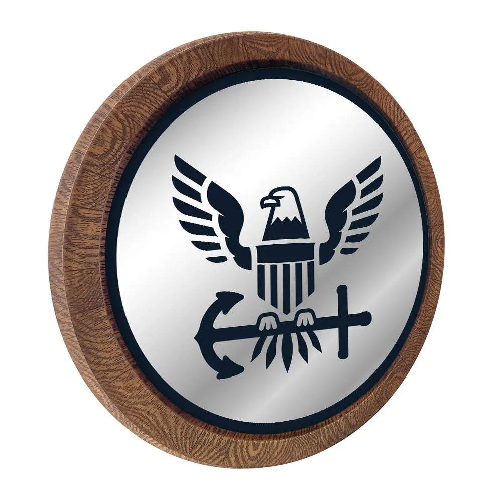 US Navy: "Faux" Barrel Top Mirrored Wall Sign