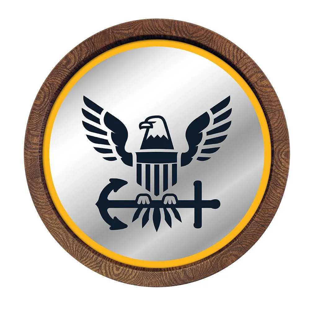 US Navy: "Faux" Barrel Top Mirrored Wall Sign