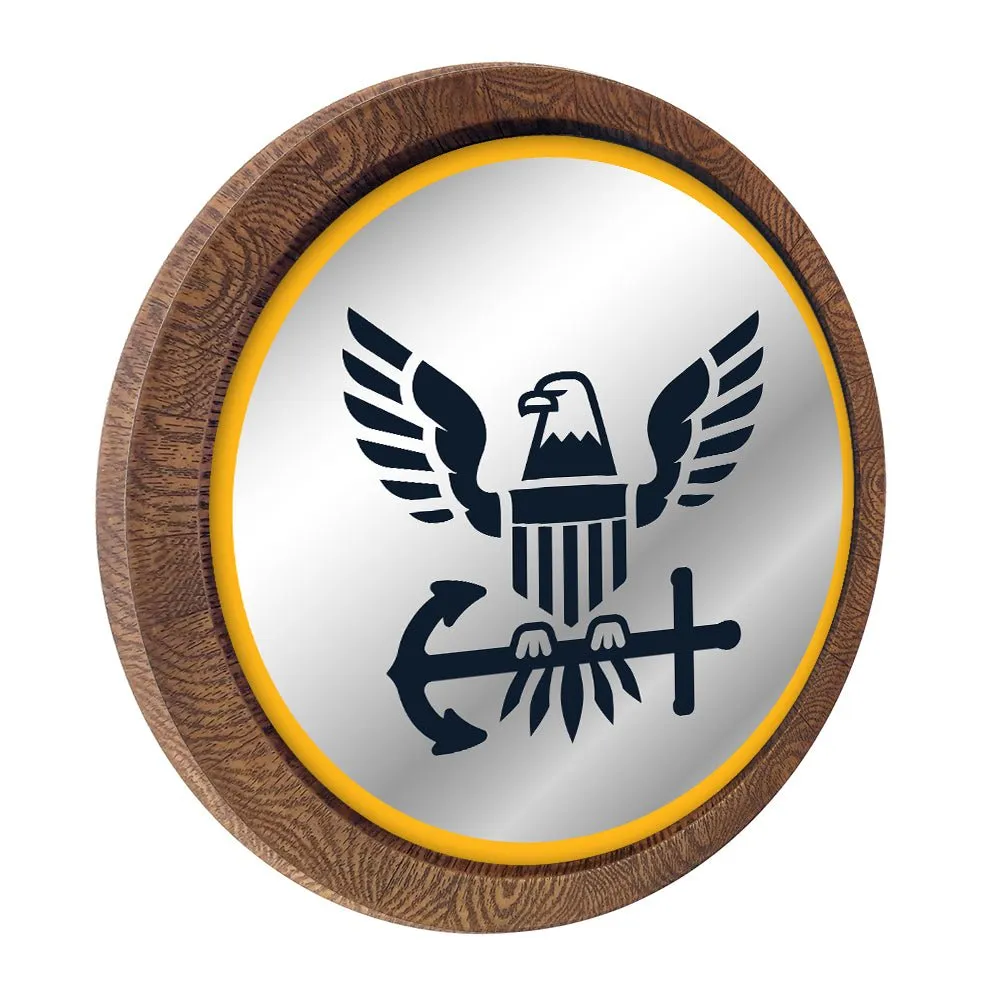 US Navy: "Faux" Barrel Top Mirrored Wall Sign