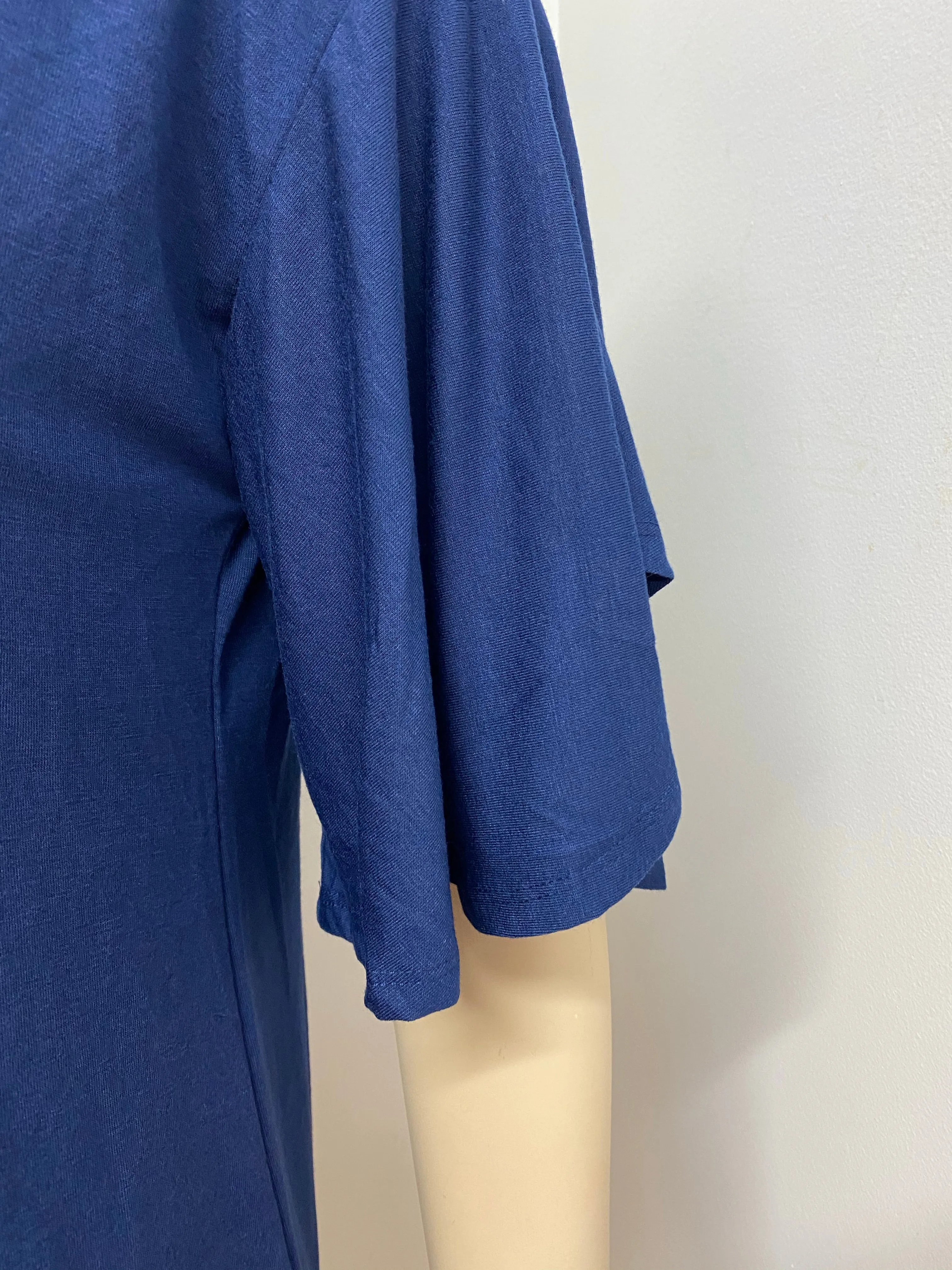 V-Neck Top with V Back and Waterfall Sleeve