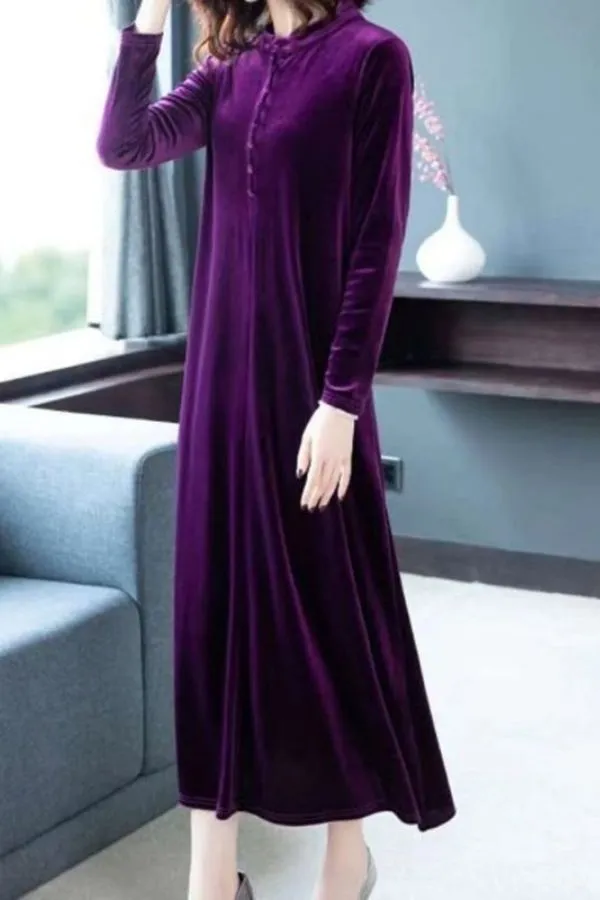 Velvet Knee-length Maxi Dress