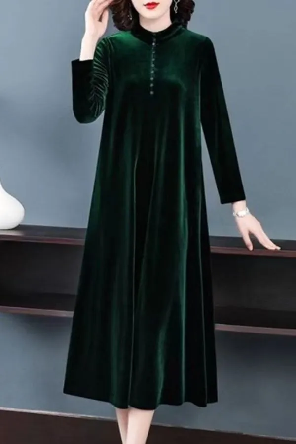 Velvet Knee-length Maxi Dress