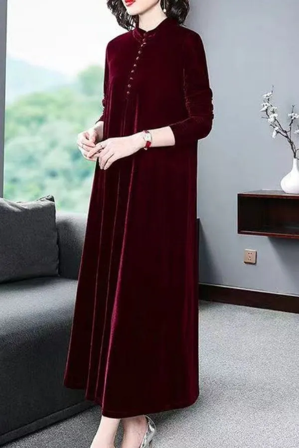 Velvet Knee-length Maxi Dress